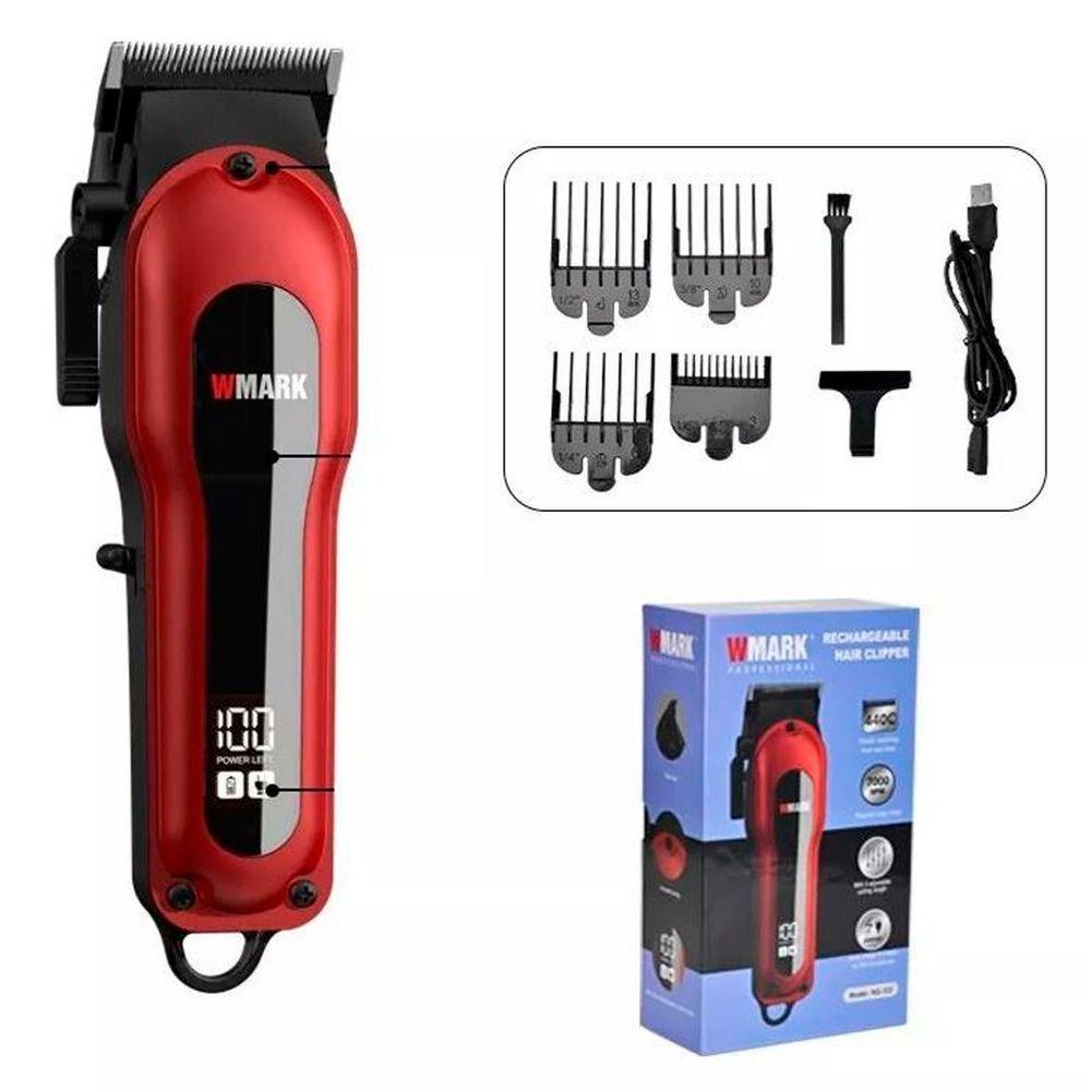 Miniatura Máquina De Cortar Cabelo Wmark Ng-122 Vermelha Bivolt