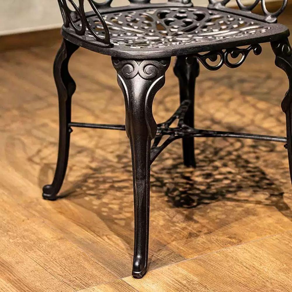 Miniatura Conjunto Mesa 2 Poltronas Viena Premium Jardim Varanda Sacada Preto