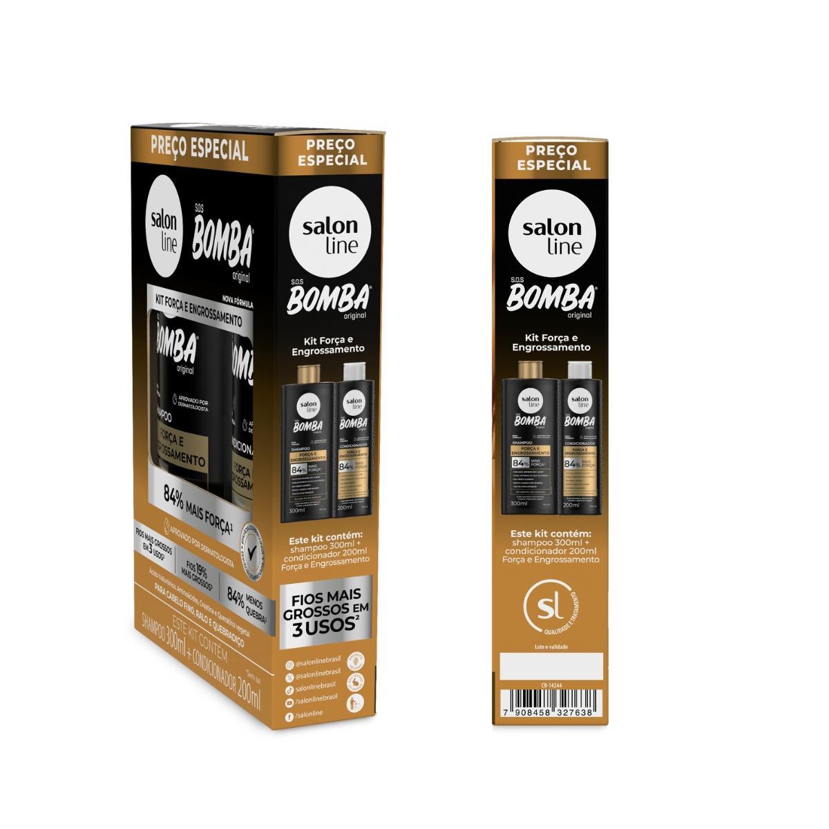 Miniatura Shampoo + Condicionador Sos Bomba Engrossamento Salon Line