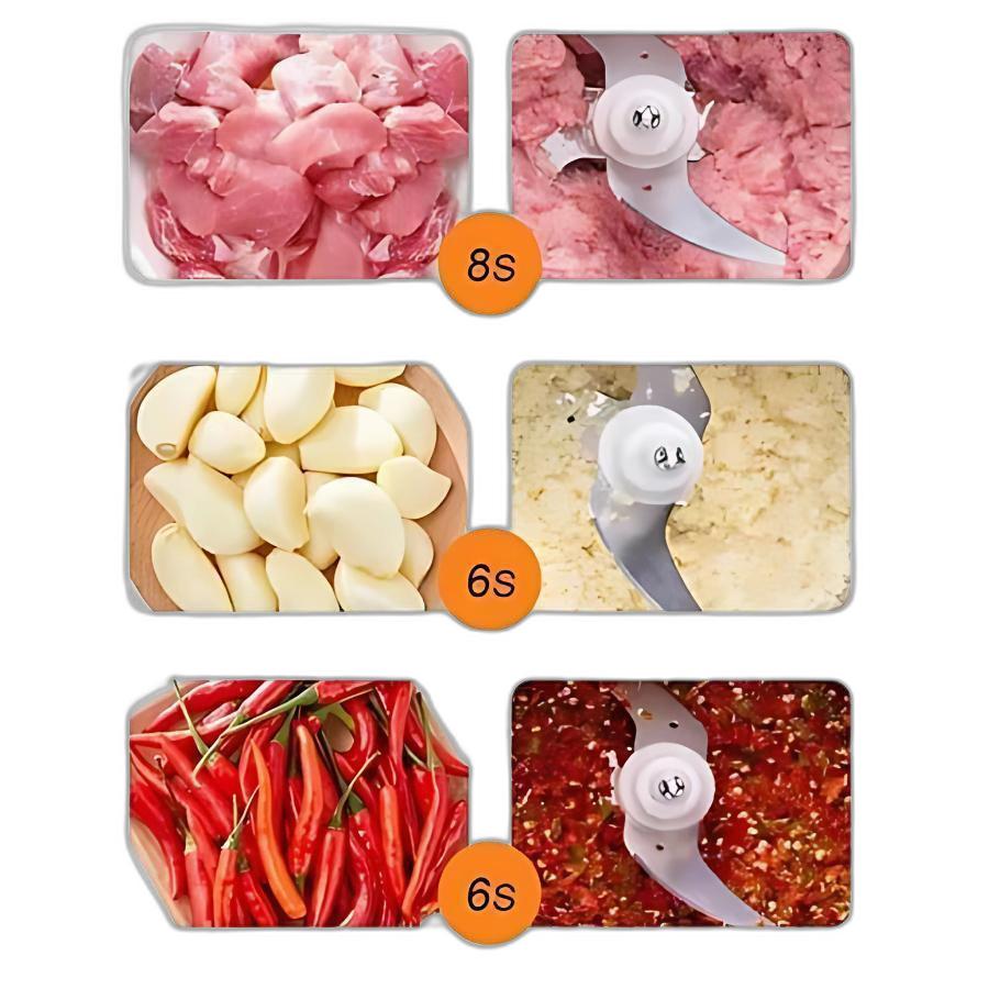 Miniatura Multiprocessador Alimentos Elétrico 110V Triturador Prateado
