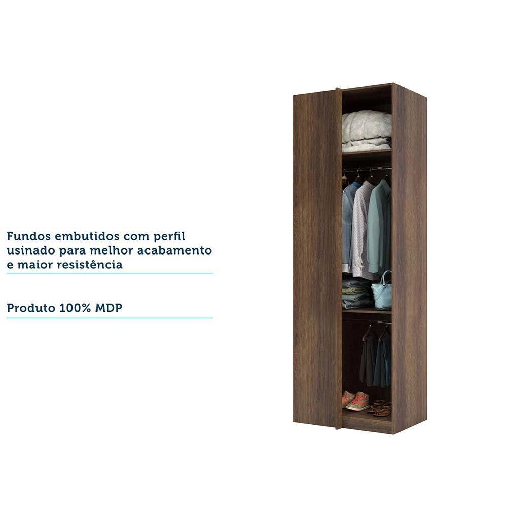 Guarda Roupa Closet Prime Nogueira Sem Porta Canto Reto 80,4 Cm Luciane Móveis
