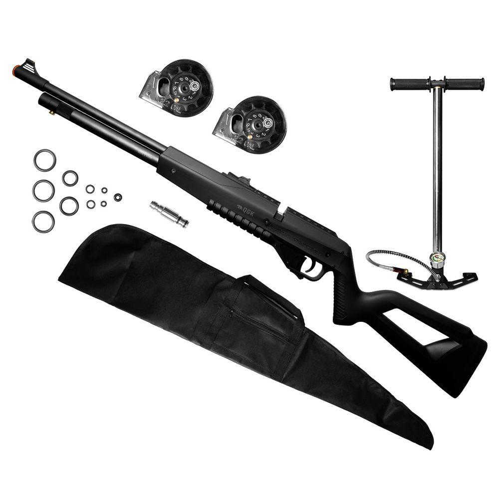 Miniatura Carabina Airgun Pcp G850 5,5mm Qgk + Capa + Bomba 5.5 Mm Preto
