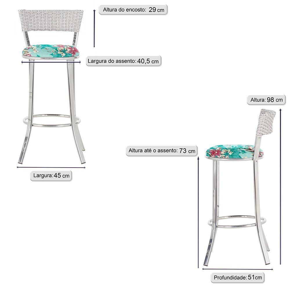 Miniatura Conjunto Com 2 Banquetas Em Alumínio, Fibra Sintética E Impermeável Tc Marmore Z19