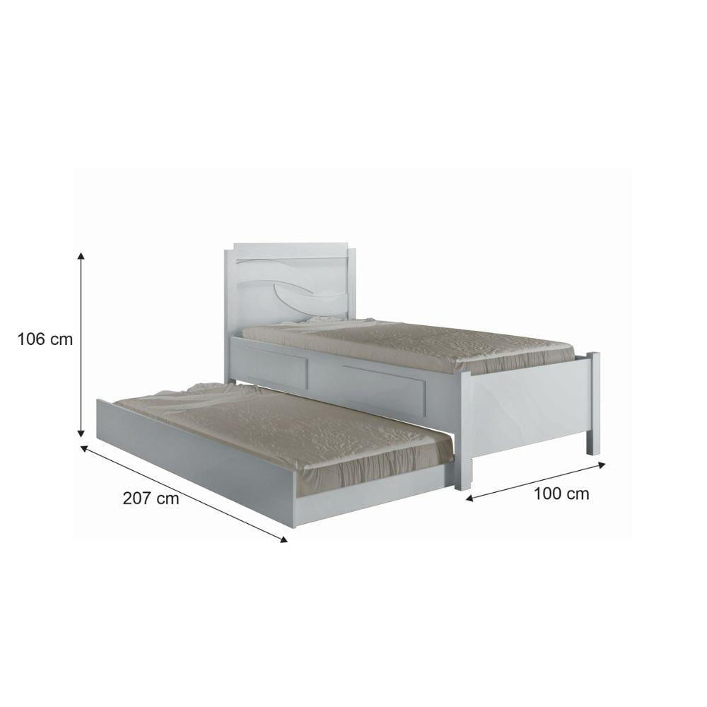 Miniatura Bicama Bibox Spazu Com 2 Gavetas Leifer Branco