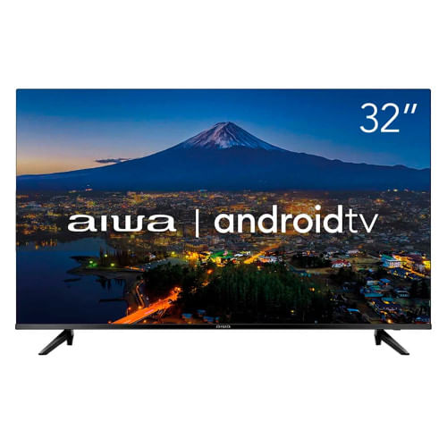 Miniatura Smart TV D-LED 32 Polegadas AIWA Full HD Android Borda Ultrafina Preto - Bivolt