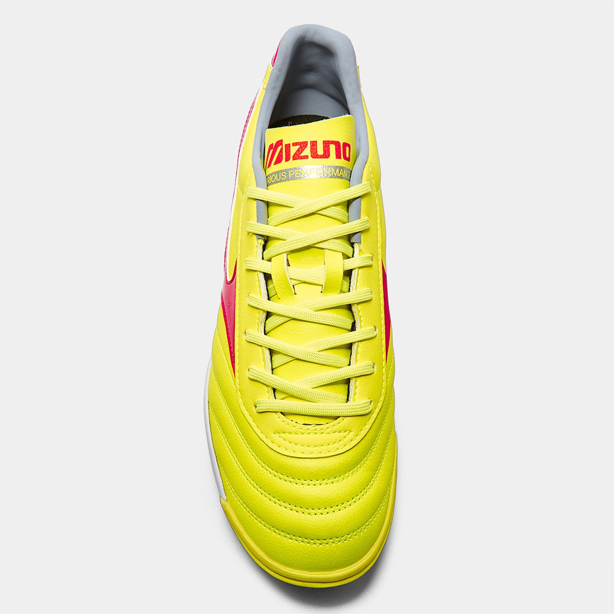 Miniatura Chuteira Society Mizuno Morelia Classic Unissex Amarelo+Laranja - 38