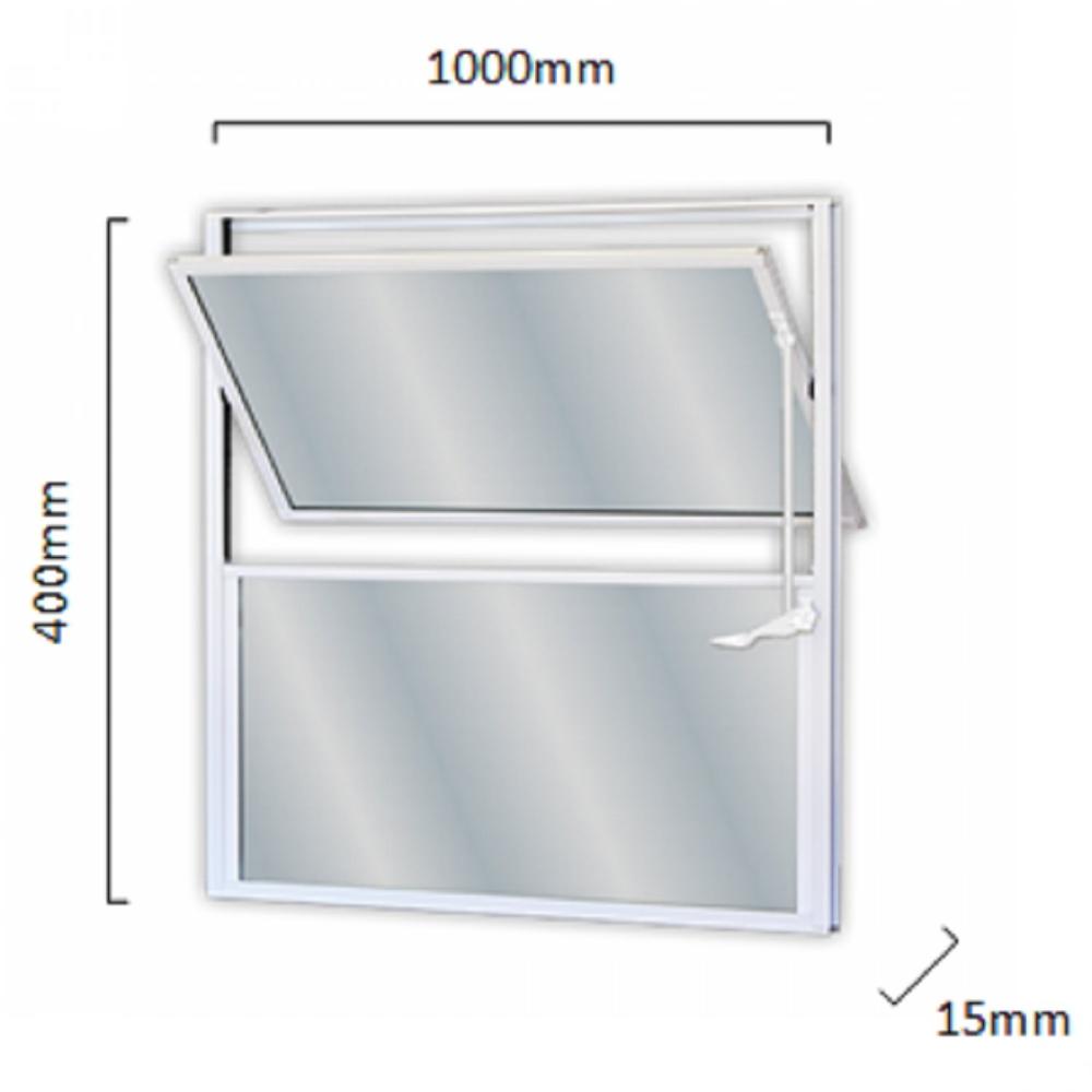 Miniatura Janela Basculante Basculante com 1 báscula e 1 fixo 40x100 MGM Branco