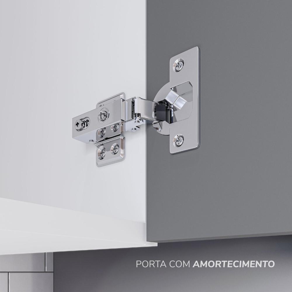Miniatura Armário Aéreo 3 Portas 120 Cm Pérola Yescasa Branco / Cinza