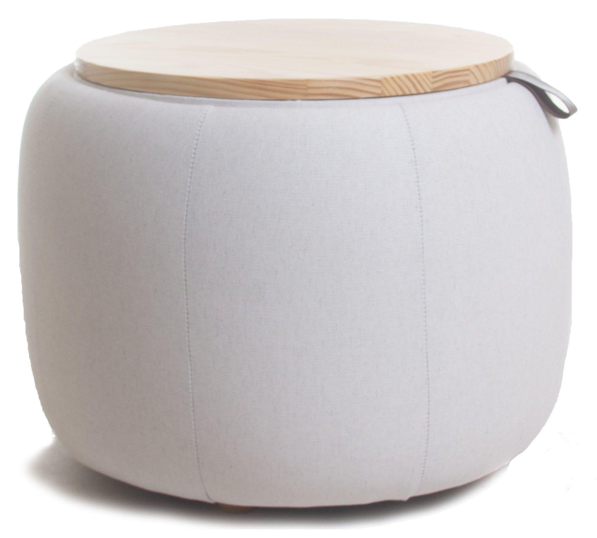 Puff Baú Bergen Estofado 45Cm Altura Branco