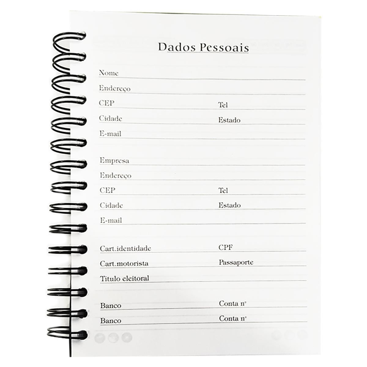 Miniatura Agenda Permanente Preta - 15X21 320 Folhas Win Paper