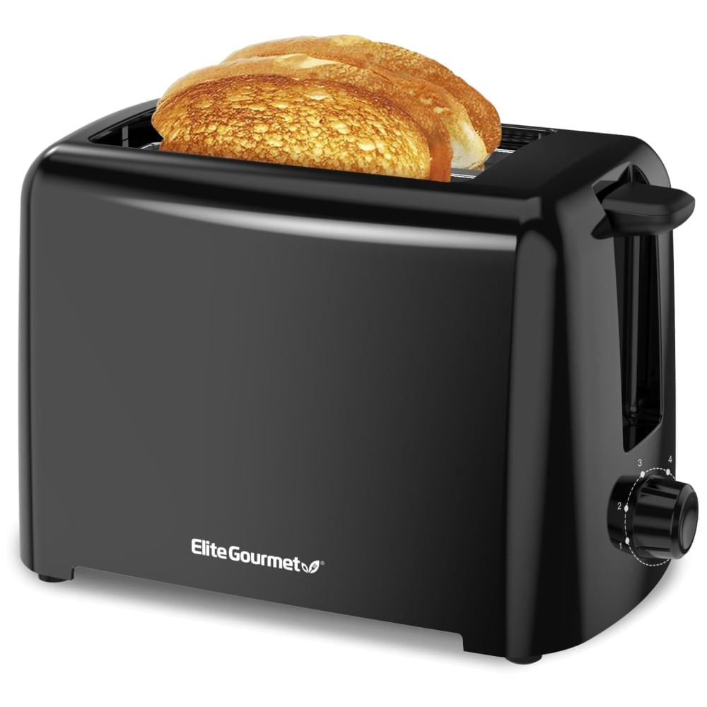 Miniatura Torradeira Elite Gourmet ECT1027B Cool Touch com 6 Níveis de Torra e Abertura de 31,7 mm para Bagels, Waffles e Pães Especiais