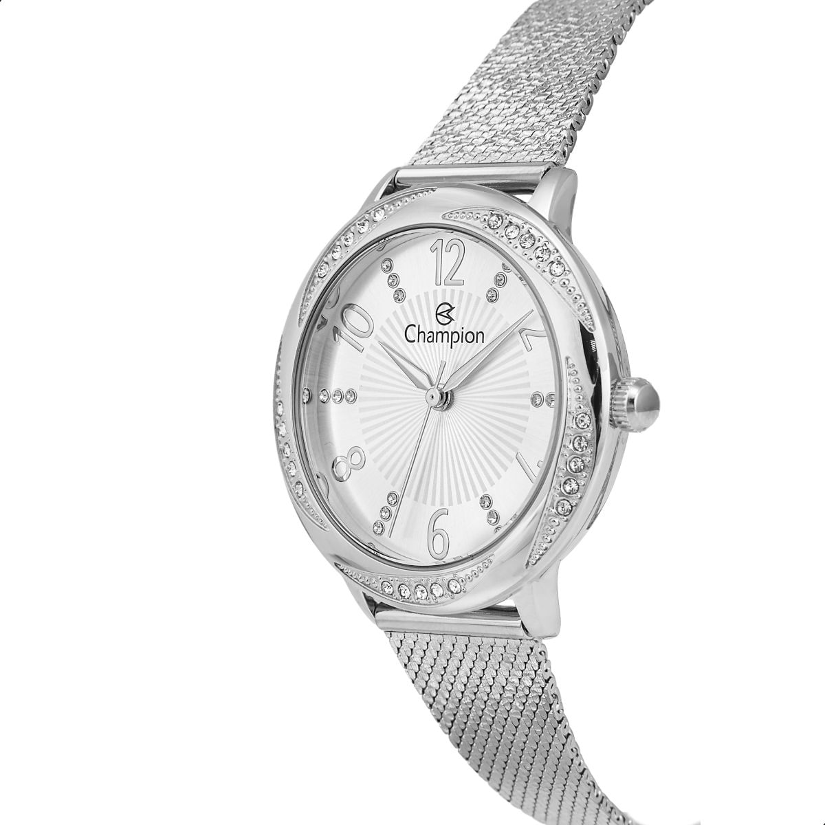 Relógio Feminino Champion Analógico Prata CF24251Q + Colar e Brincos