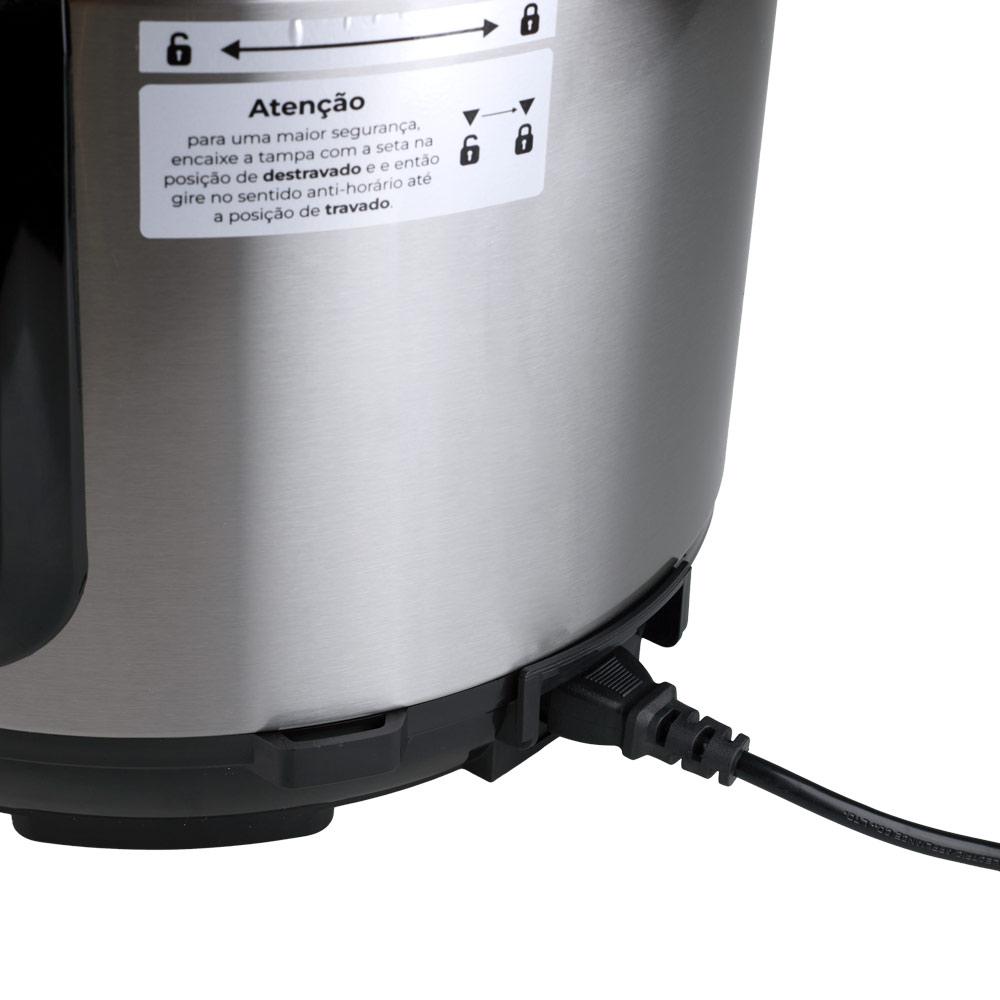 Miniatura Panela de Pressão Elétrica 5L Kian PPE-101 Preta com Prata 127V Preto - 127V