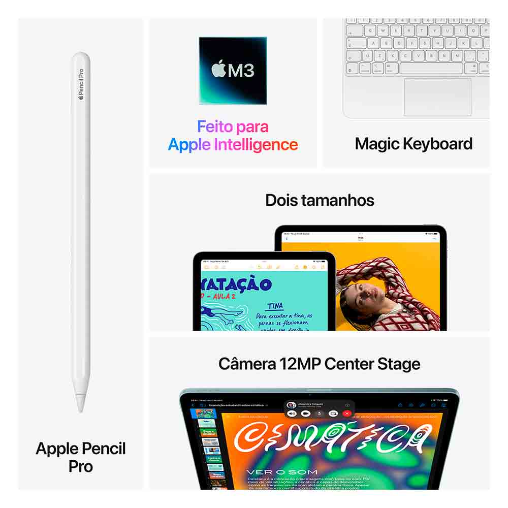 iPad Air Apple Processador M3 (11", Wi-Fi, 512GB) - Azul Bivolt