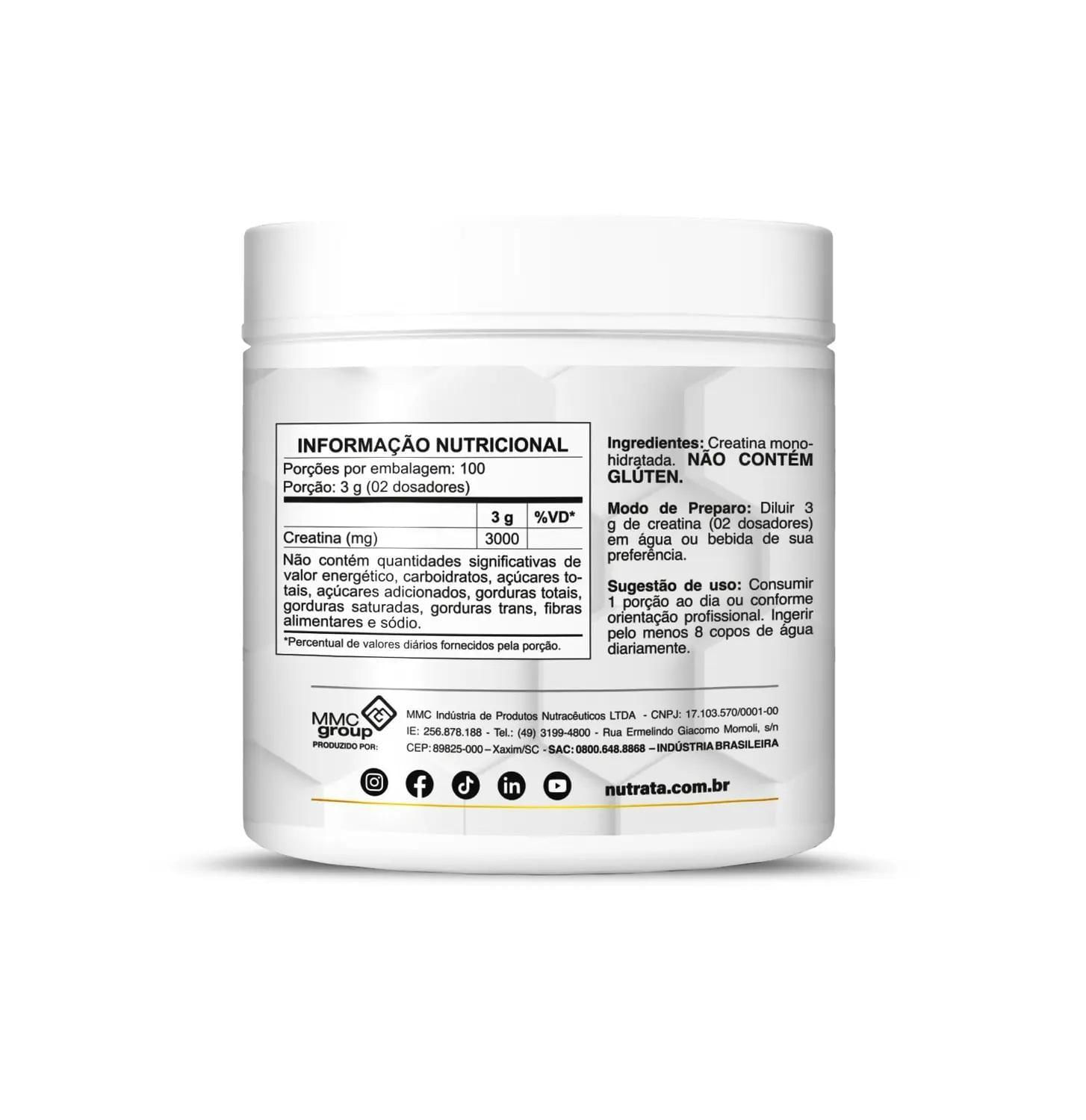 Miniatura Creatina Up 100% Monohidratada (300G) Nutrata