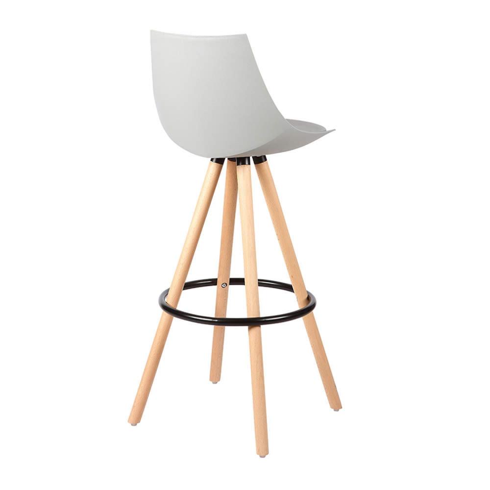 Miniatura Banqueta Alta com Encosto Polipropileno Lorena Rivatti Cinza