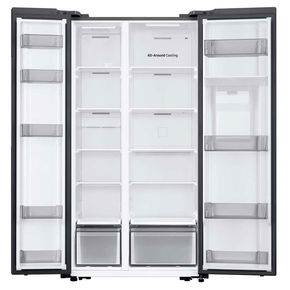 Miniatura Geladeira Side by Side RS57 SmartThings Inox com Dispenser de Água, AI Energy Mode e SpaceMax 560 Litros Samsung Inox - 110V