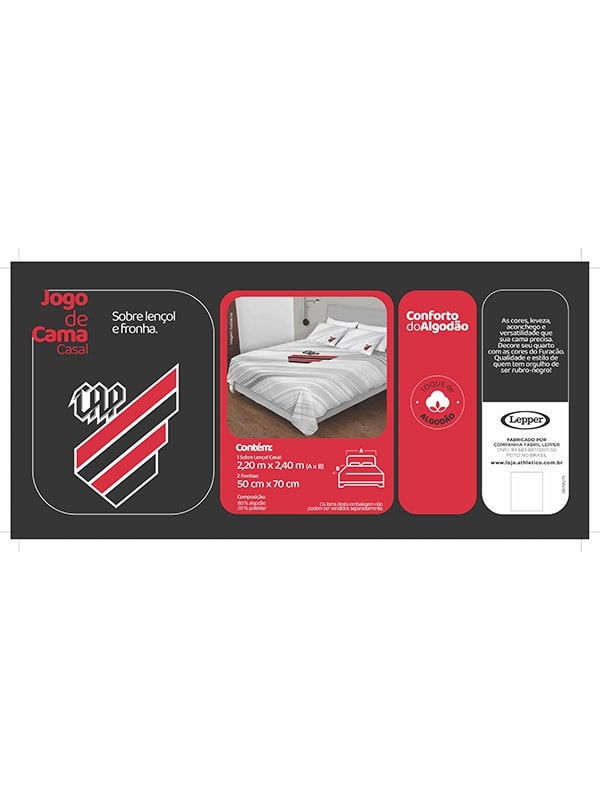 Miniatura Jogo de Cama Casal Athletico 3 Peças Branco TAM ÚNICO