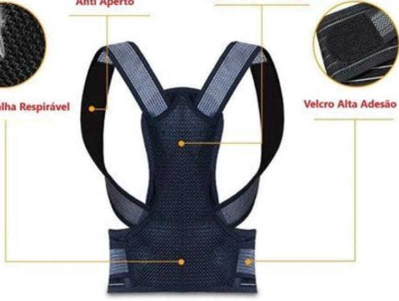 Miniatura Colete Corretor Postural Coluna Lombar Forte Unisex