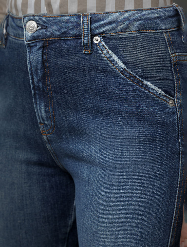 Miniatura Calça Jeans Feminina Flare Bolso Faca Calvin Klein Jeans - Marinho Calça Jeans Feminina Flare Bolso Faca Calvin Klein Jeans Marinho 34