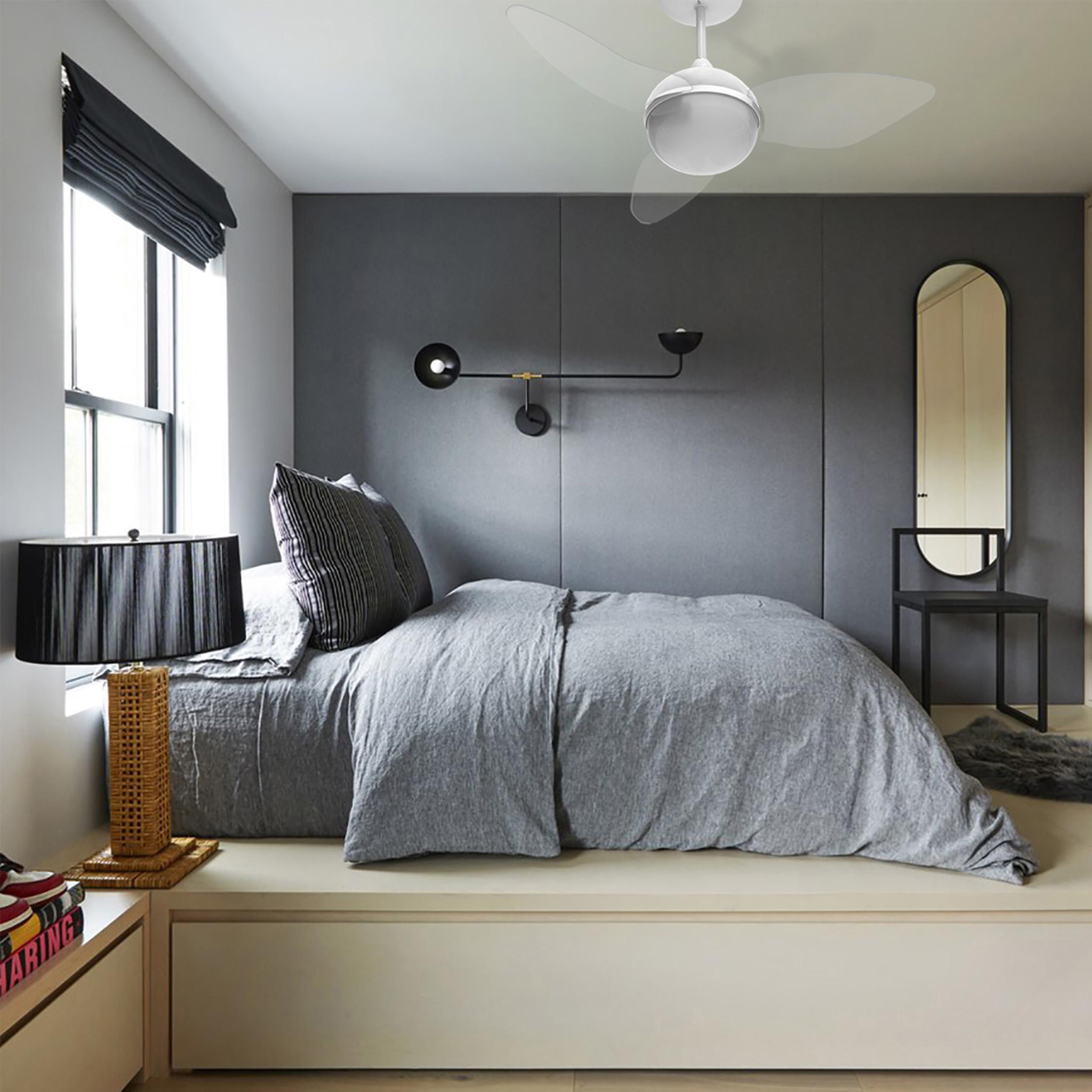 Miniatura Ventilador Teto Aliseu Smart Cristal Control Remoto E Parede