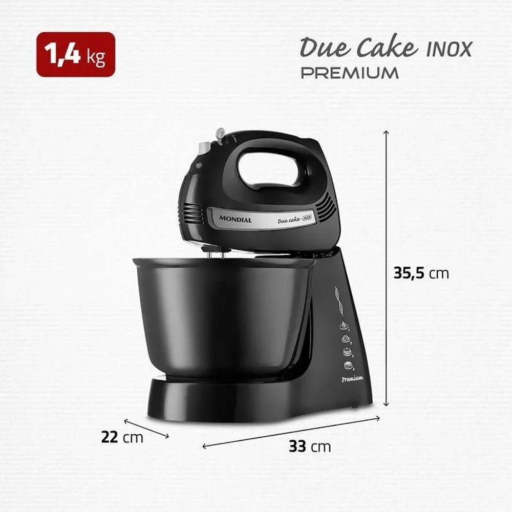 Miniatura Batedeira Planetária Premium B-04 NP 4L e 2,3L 400W 4 Velocidades Preto 220V