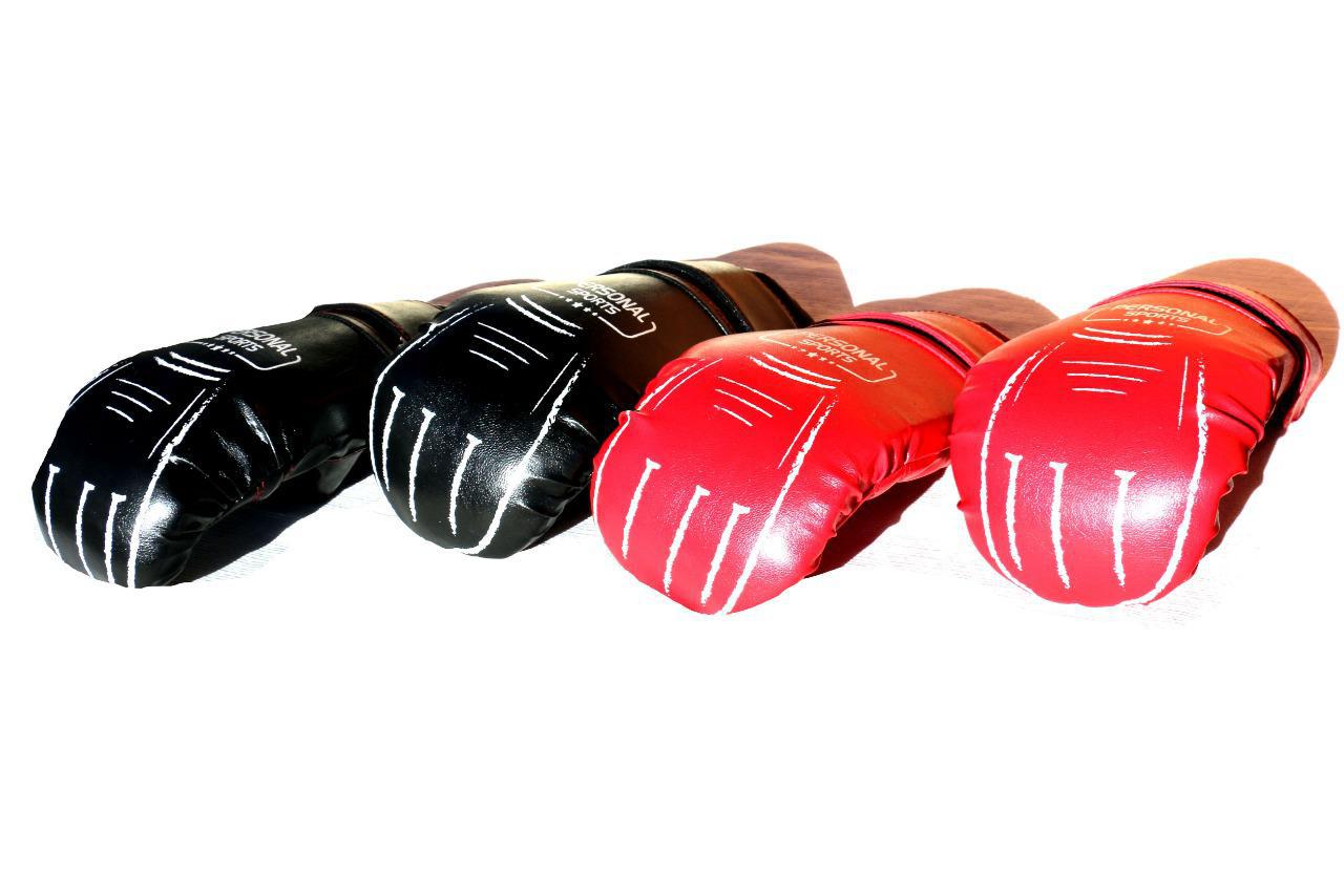 Miniatura Kit 2 Pares De Luvas Bate Saco Muay Thai Boxe Artes Marciais Preta e vermelha