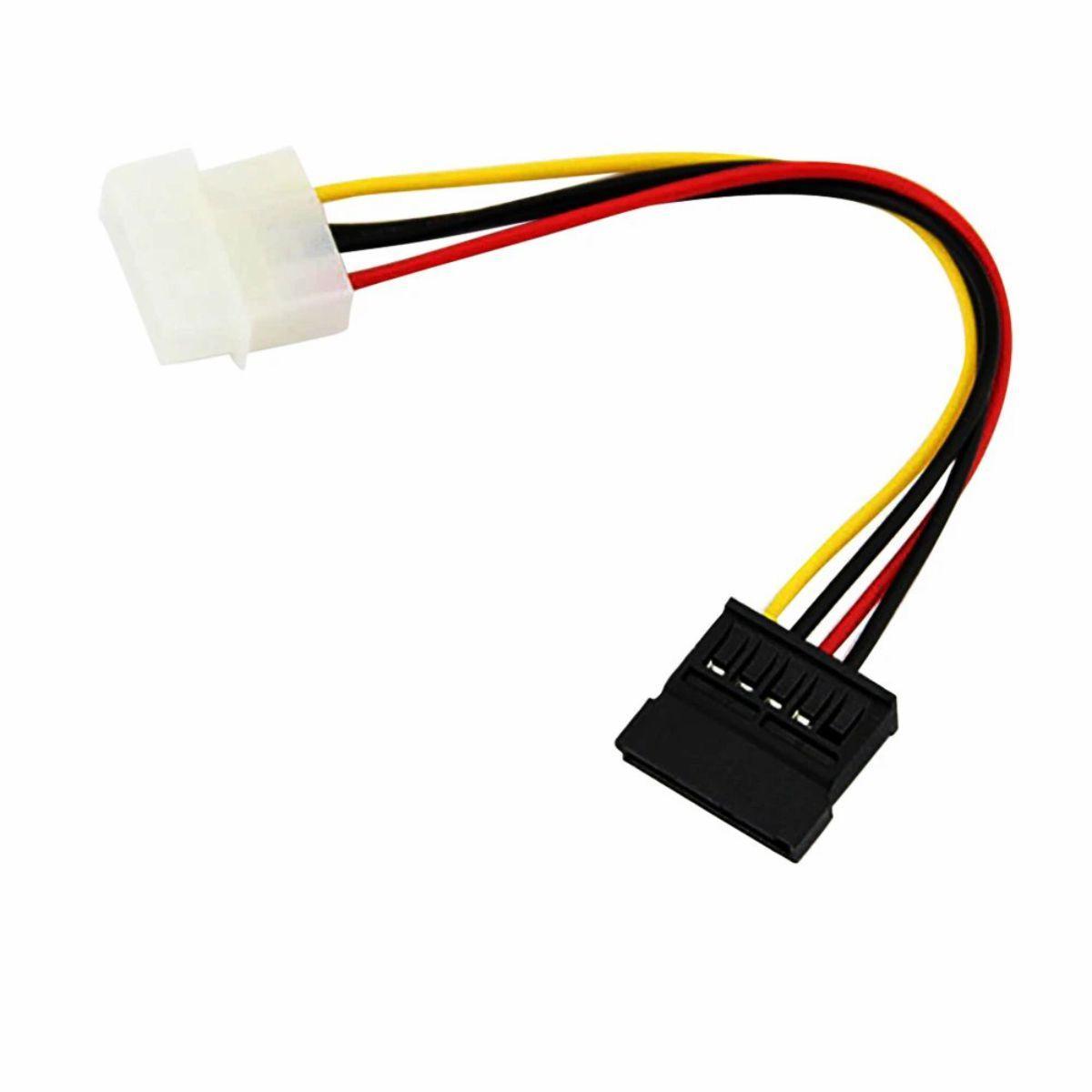 Miniatura Cabo Adaptador Molex Para Sata Energia Alimentação Fonte Pc