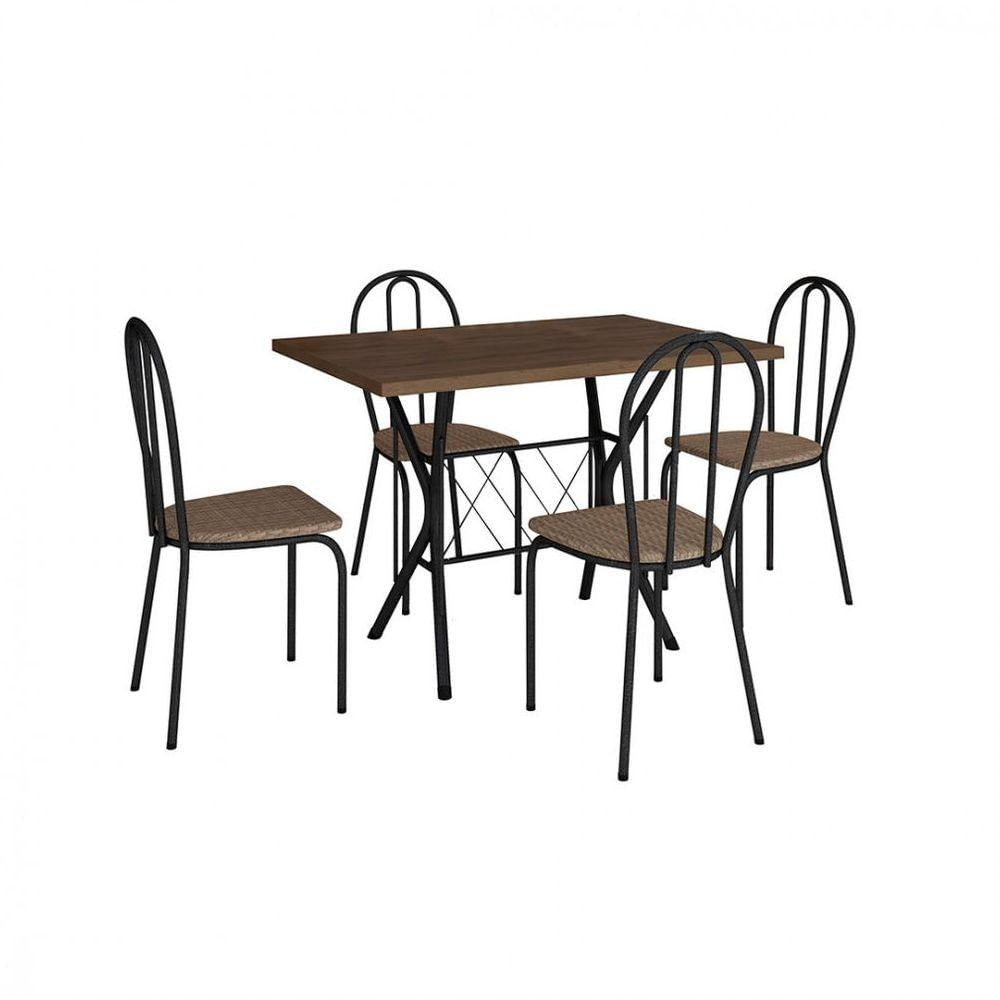 Miniatura Conjunto Sala De Jantar Artefamol Preto/Rattan