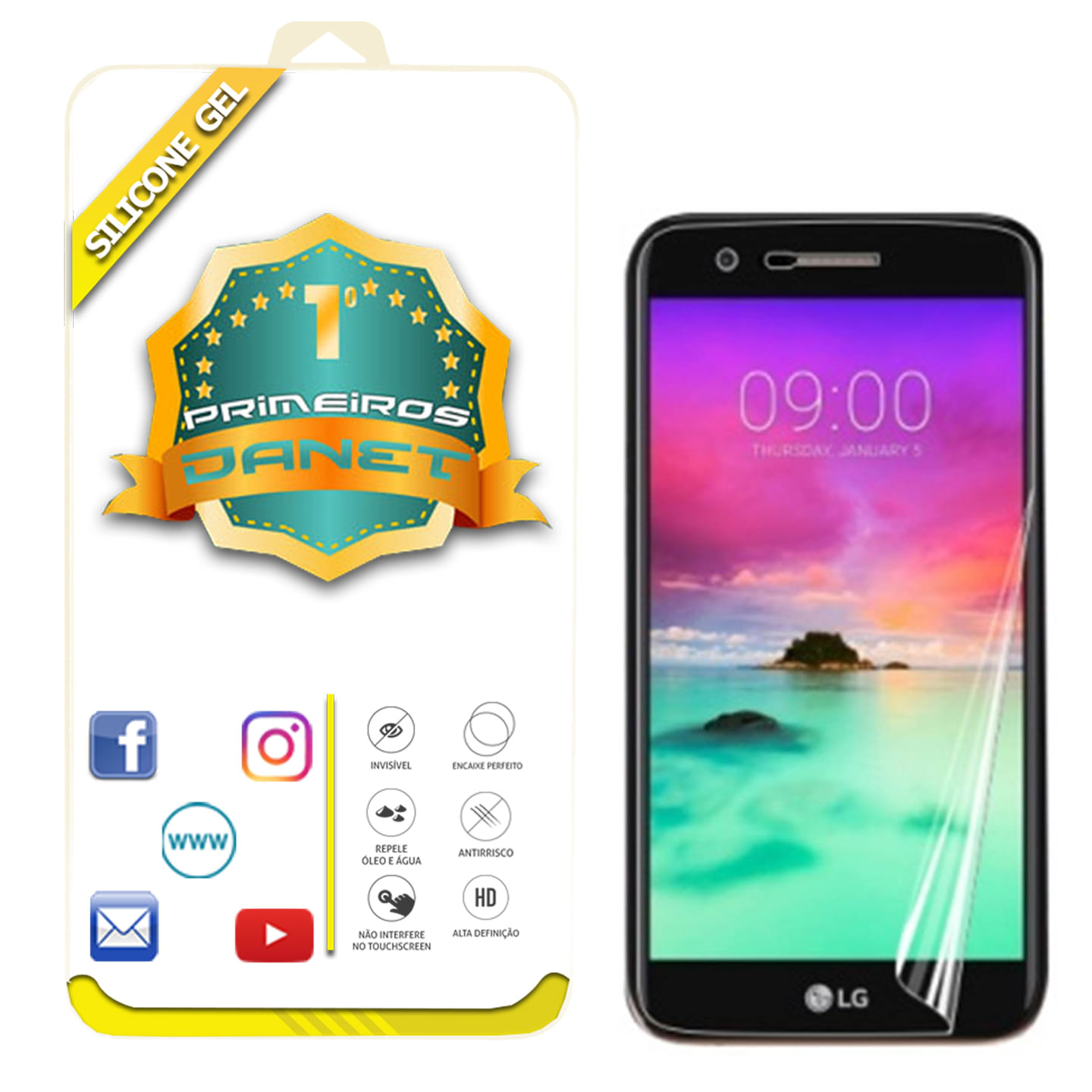 Miniatura Película Curvada De Gel Lg K10 Pro M400df Cobre Toda Tela