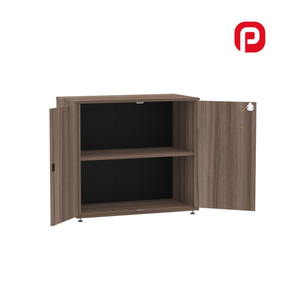 Miniatura Armário Baixo para Escritório 2 Portas Maxxi Pandin Móveis Walnut