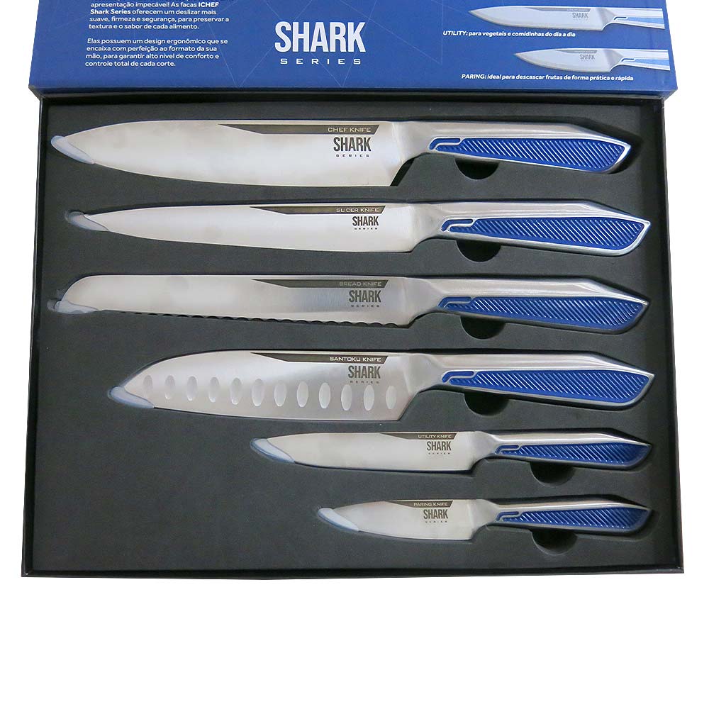 Conjunto de Facas Professional Cut Inox Ichef SHARK SERIES | Inox Ichef