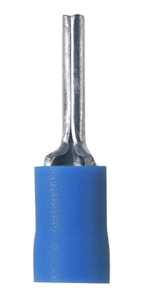 Miniatura Terminal Pino Agulha Pre Isolado 1,5Mm A 2,5Mm Azul 100Un