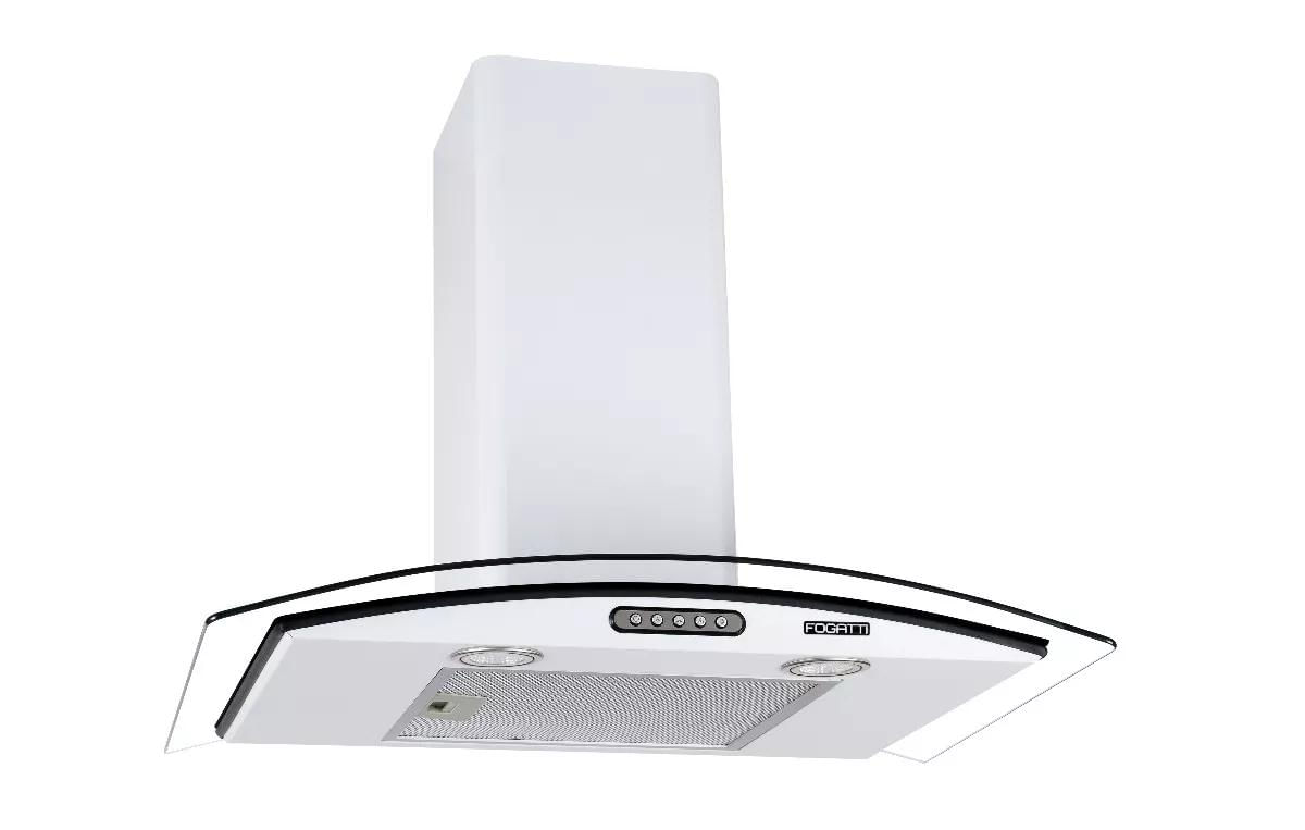 Miniatura Coifa Parede Vidro Curvo Branca 5 Bocas 70cm 127v - Fogatti