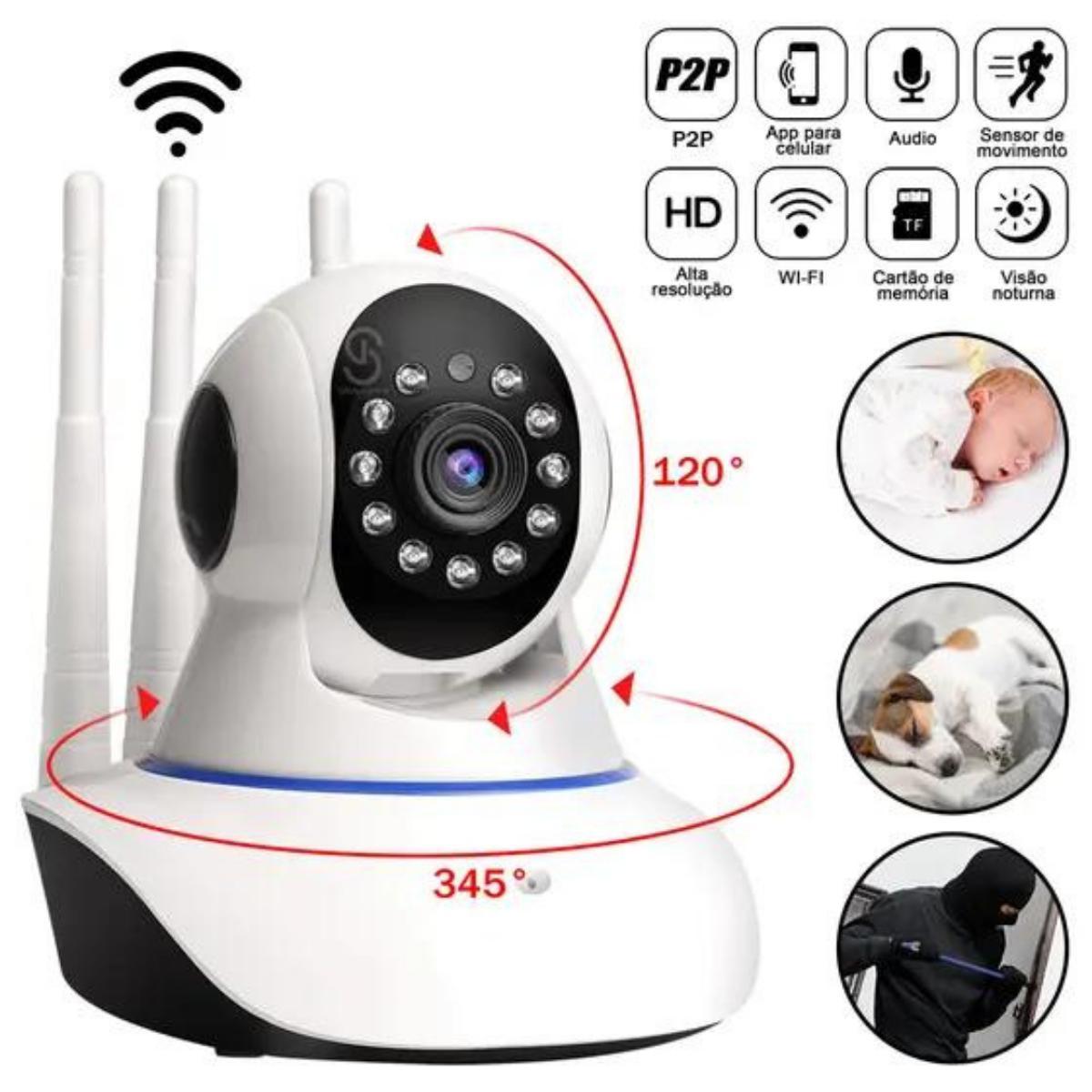 Miniatura Baba Eletronica Premium Camera Wifi Sem Fio Visão Noturna
