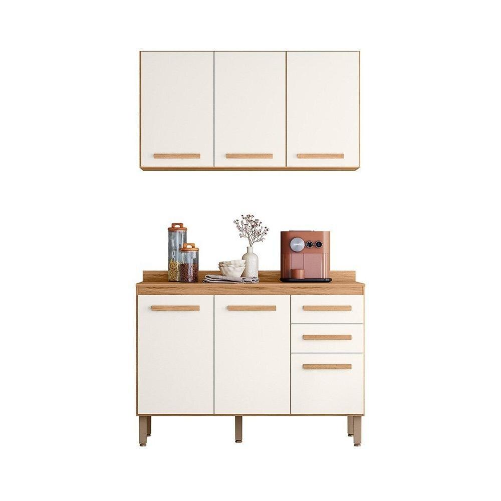 Miniatura Armario para Cozinha 120cm X 212,5cm Amore Freijó/Off White