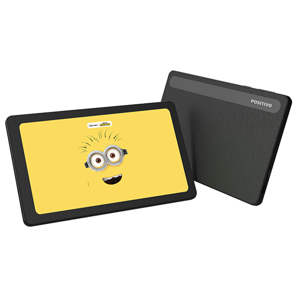 Miniatura Tablet Positivo Vision Tab 7 Minions - Octa-Core 3GB RAM 64GB, 7” IPS, Android 14  Go, Wi-fi - Capa e Bolsa - Preto