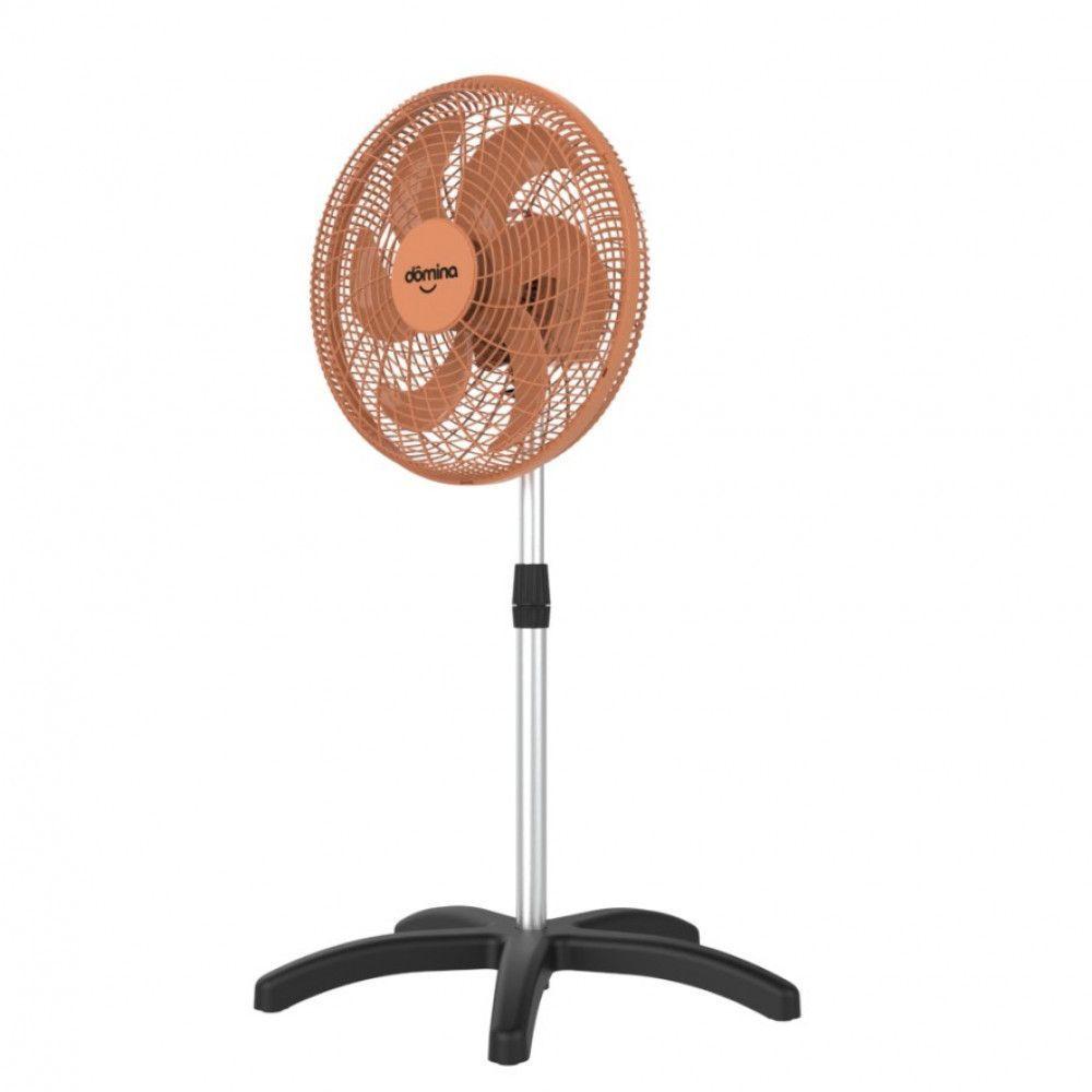 Miniatura Ventilador De Coluna 50cm Com 6 Pás Oscilante Dômina Bronze 220v