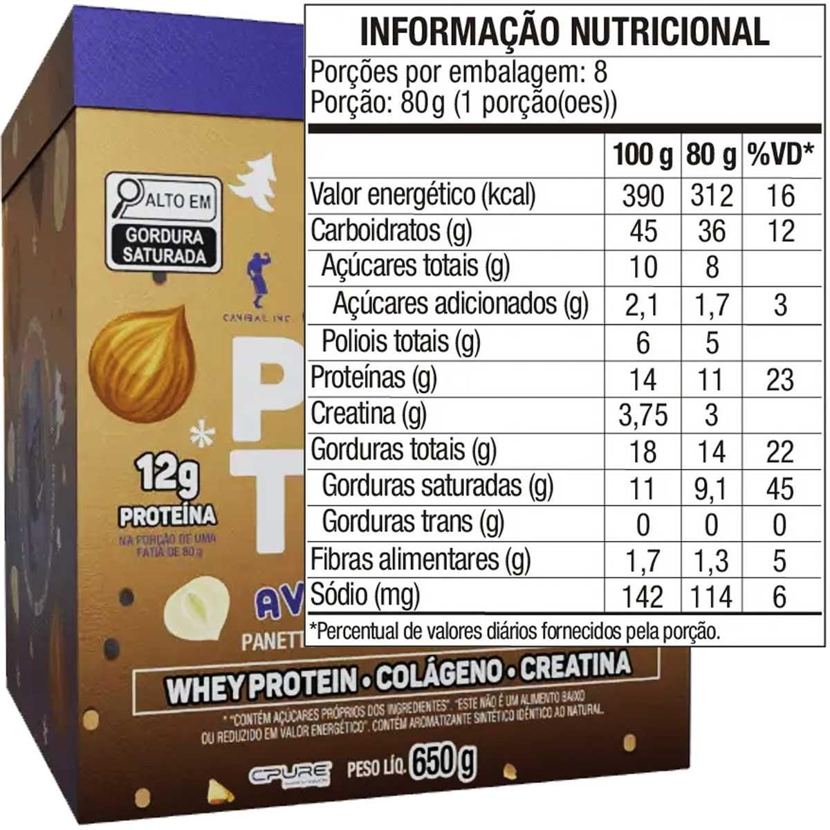 Miniatura Panetone Whey Protein Sweet Magic Pumptone 650G Creme Avelã