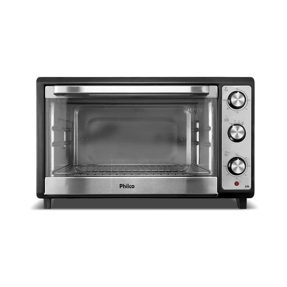 Miniatura Forno Elétrico Philco 65L Dupla Resistência Bancada Preto PFE65 220V