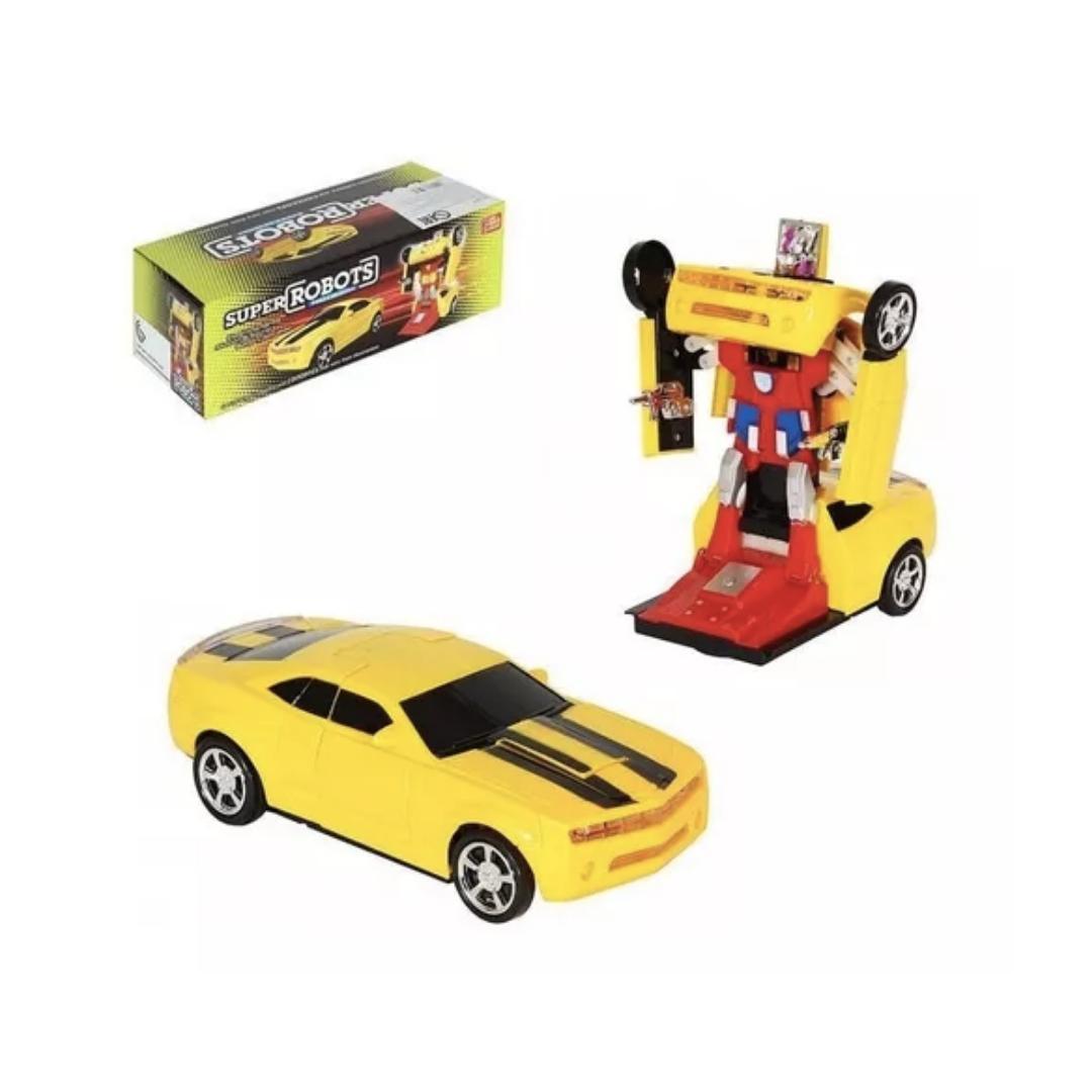 Miniatura Brinquedo Vira Robo Transformers A Pilha Automático Carrinho