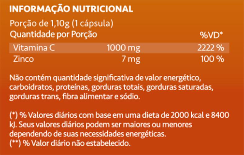 Miniatura Ascorvit C 1000Mg Vitamina C E Zinco 30 Cáps Maxinutri