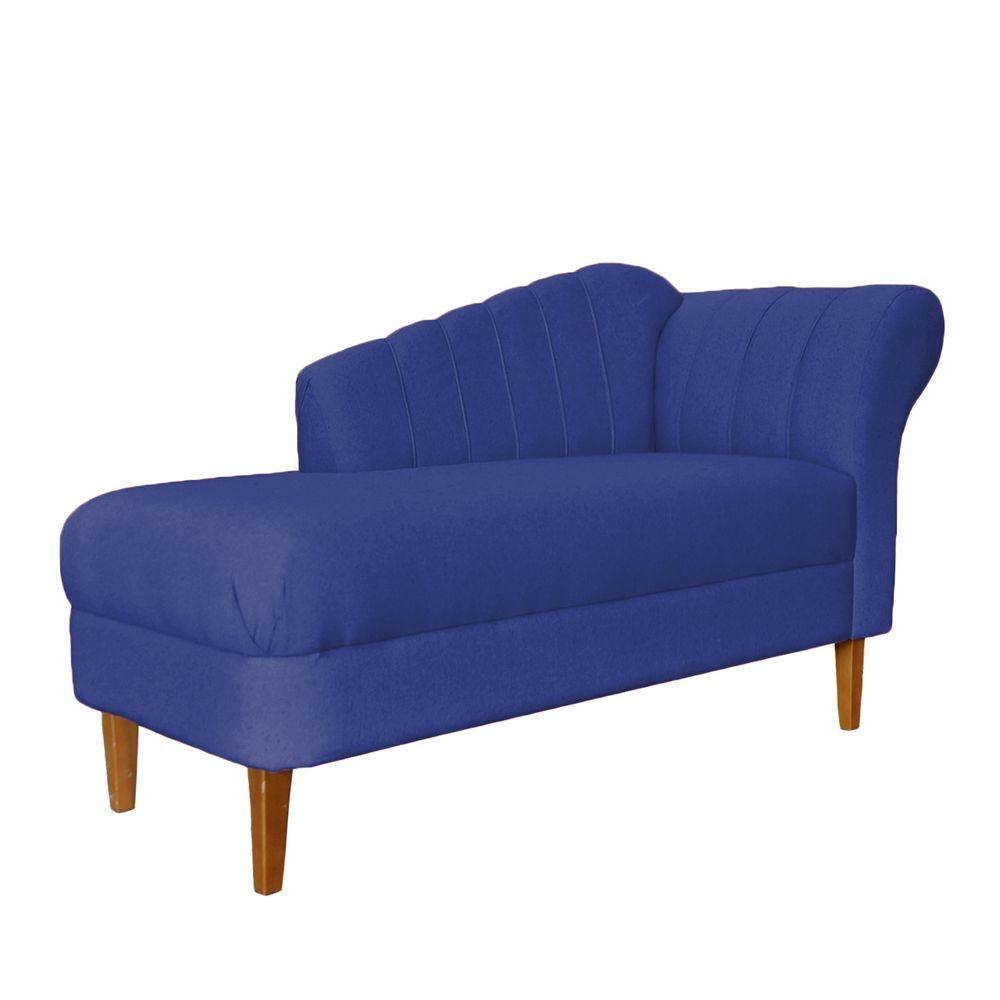 Miniatura Recamier Divã Olivia 1,60cm Suede Azul Marinho - Lares Decor