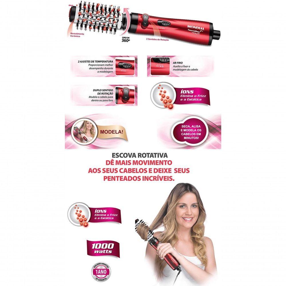 Miniatura Escova Rotativa Modele Hair Mondial 1000w 220V
