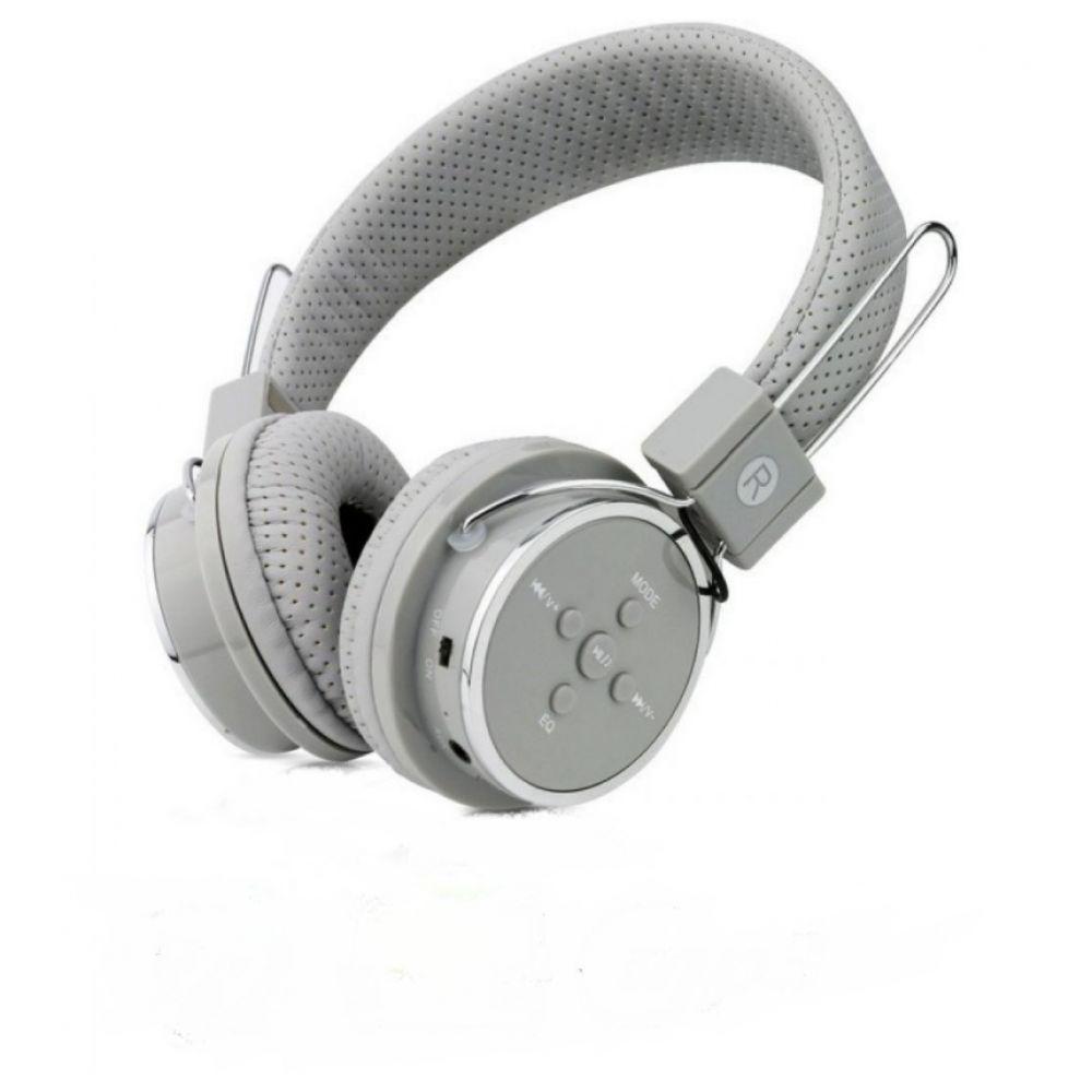 Miniatura Fone de Ouvido Bluetooth Micro Sd Mp3 Rádio Fm Player Cinza