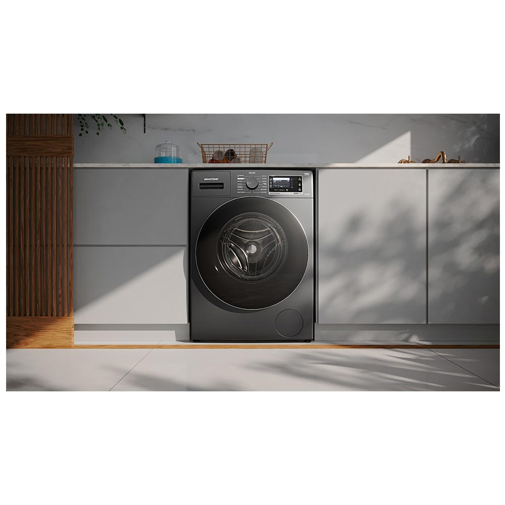 Miniatura Lava e Seca Brastemp 10kg/6kg Titanium Água Quente com Smart Sensor, Tira Manchas Pro e Motor Inverter - BNC10AS 110