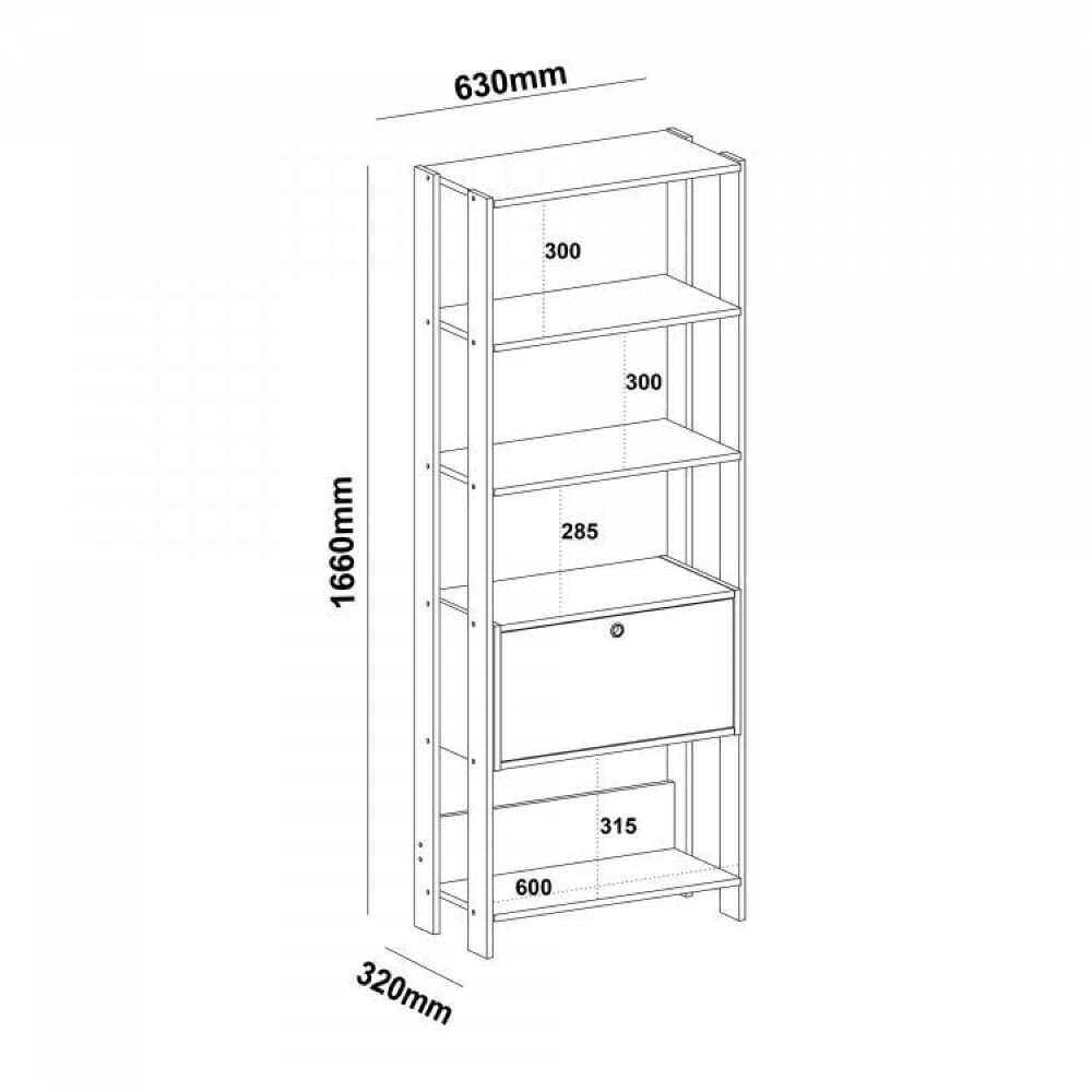 Sala de Estar Completa Rack com Estante Memphis Match Carvalho/Off White