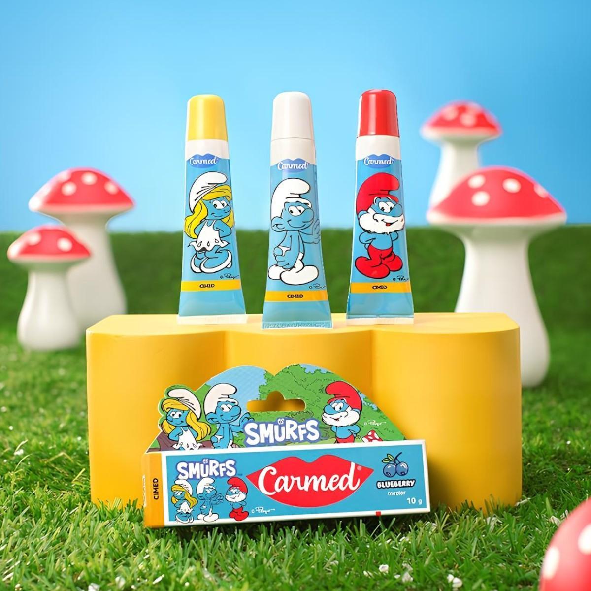 Miniatura Kit 2 Hidratante Labial Carmed Smurfs Blueberry 10G