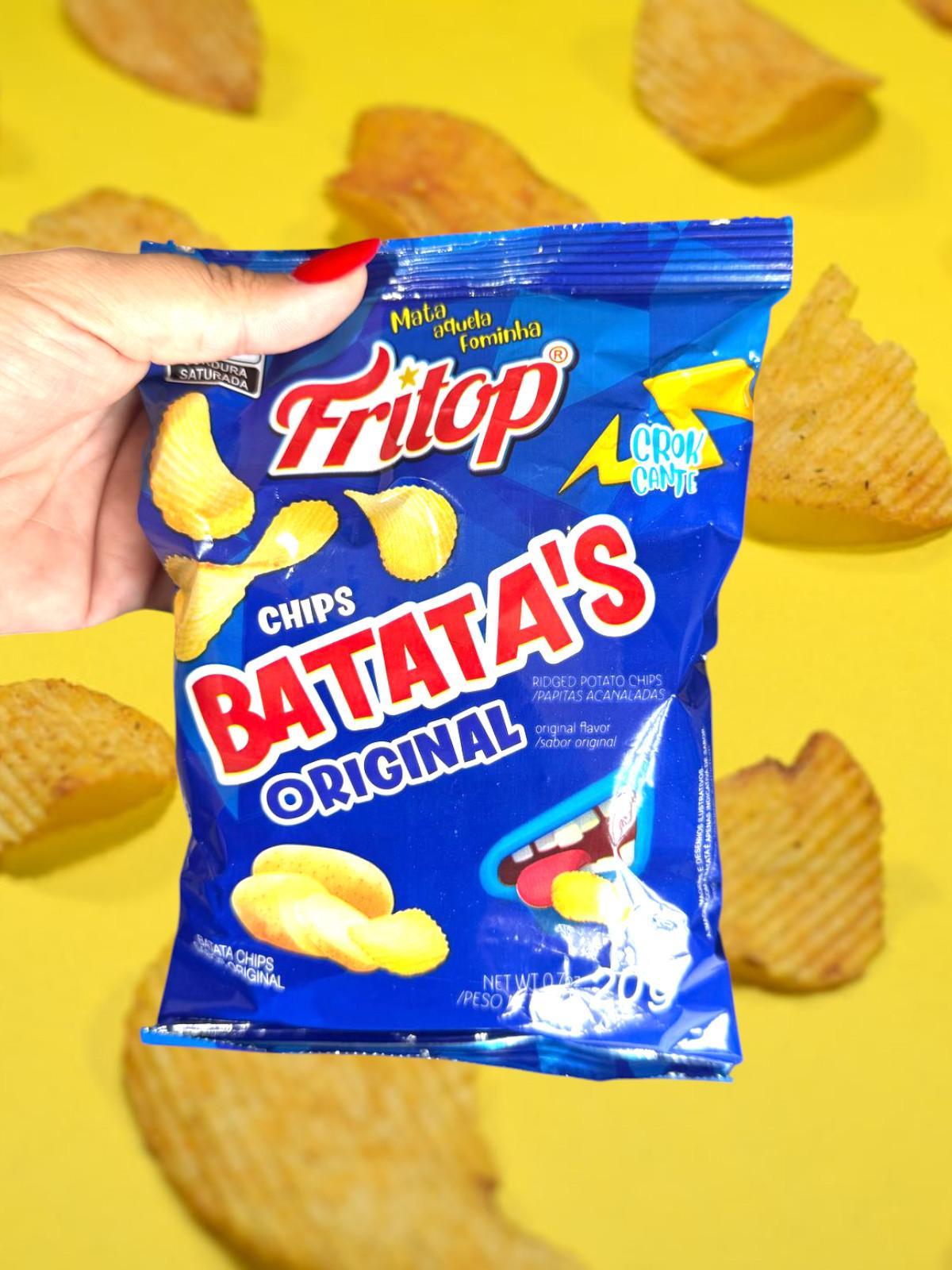 Kit 30 Mini Batata Chips Fritop Tradicional Salgadinho 20G