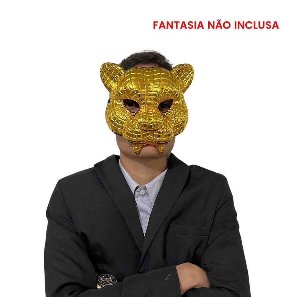 Miniatura Máscara Round 6 Vip Tigre Dourada Para Fantasias